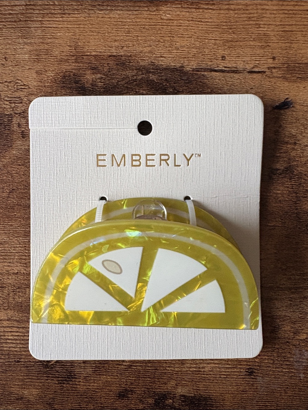 NWT Yellow Lemon Slice Hair Claw